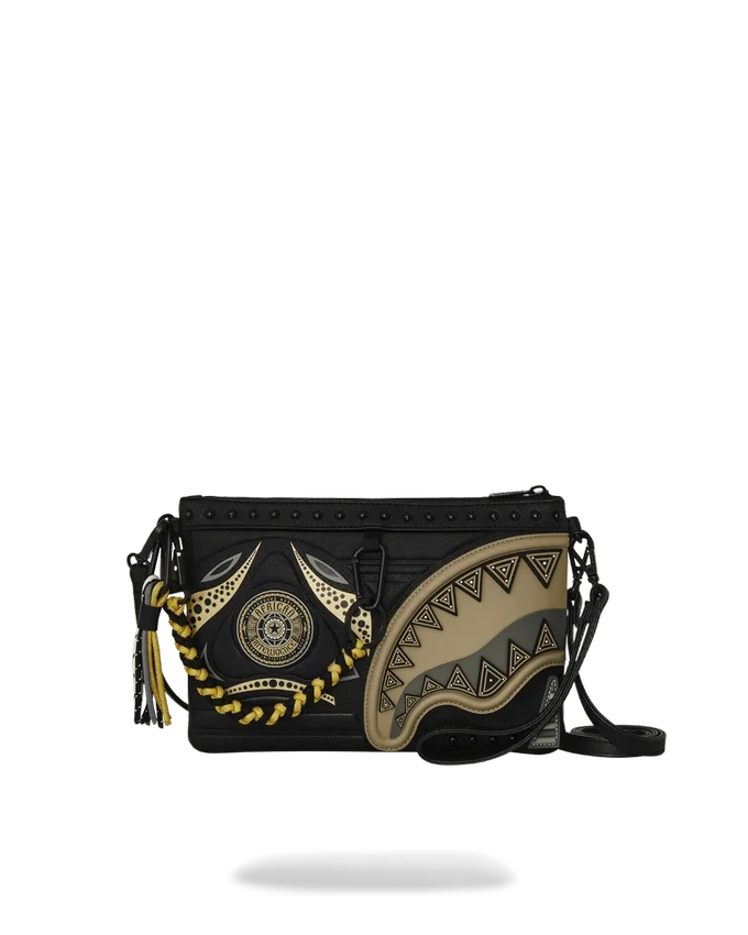 A.I. AFRICAN INTELLIGENCE SHARKS OF THE GOLD OCEAN CROSSOVER CLUTCH - COLABORARE CU SANDFLOWER