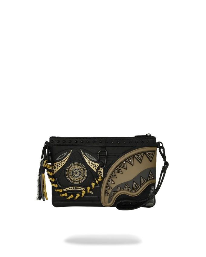 A.I. AFRICAN INTELLIGENCE SHARKS OF THE GOLD OCEAN CROSSOVER CLUTCH - COLABORARE CU SANDFLOWER