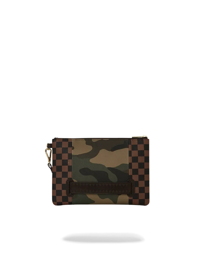 BUZUNAR EXTERIOR CU FERMOAR AURIU CLUTCH CROSSOVER „Sharks in Paris”
