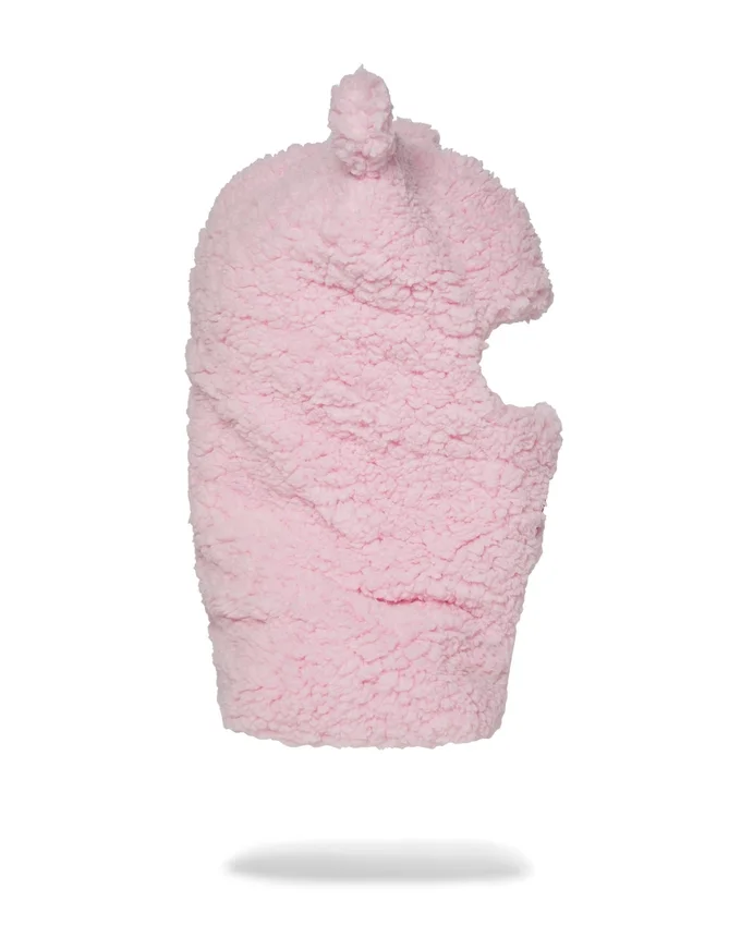 Cagula cu urechi de urs din fleece roz