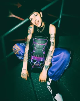 CAZZU Rucsacuri IRIDESCENT CUT & SEW SPIDER SKULL Shark (DLXV)