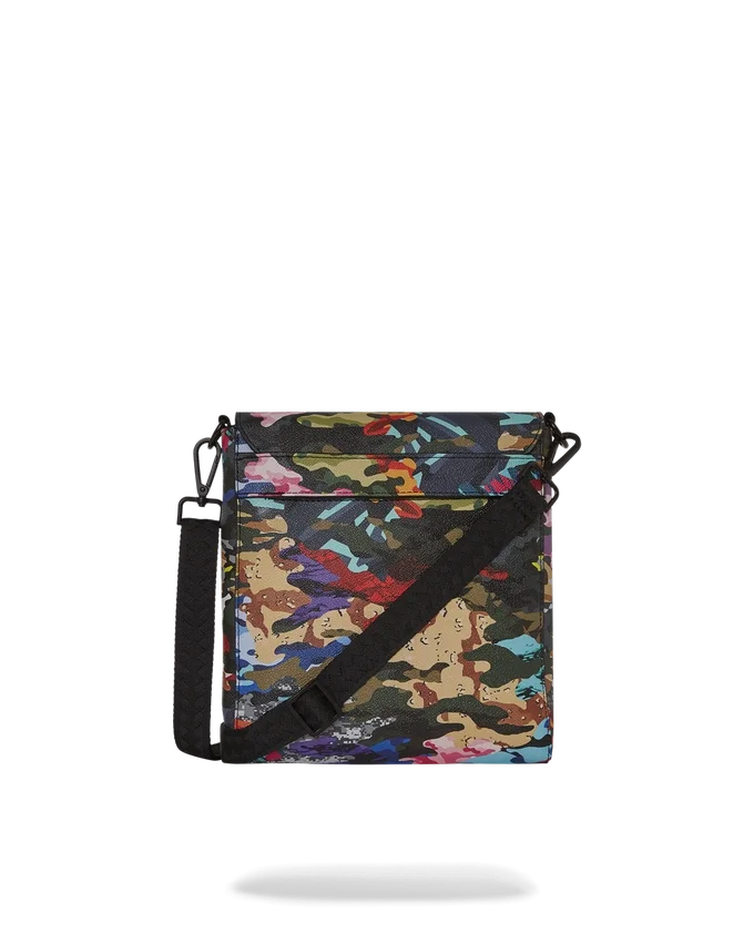 GENȚĂ DE UMĂR CAMO CU MOTIVE DECUPATE ȘI TĂIATE