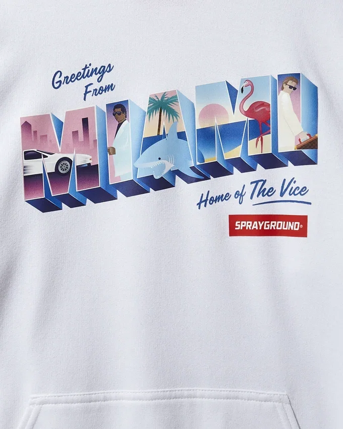 HANORAC CU GLUGĂ MIAMI VICE (ALB)