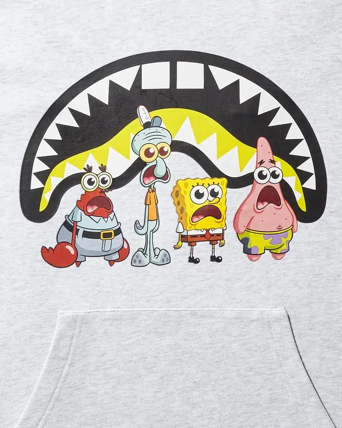 HANORAC CU GLUGĂ SPONGEBOB CREW SHARK (GRI DESCHIS)