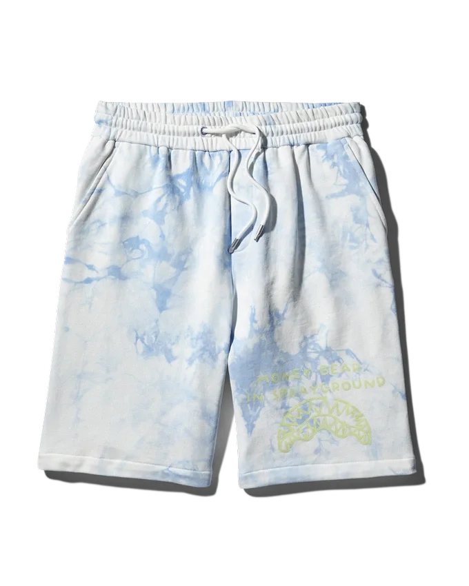 ȘORTURI DIN TRICOT TIE-DYE (ALBASTRU)