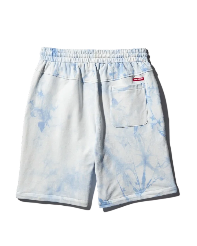 ȘORTURI DIN TRICOT TIE-DYE (ALBASTRU)