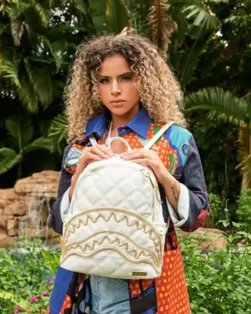 RIVIERA LE BLANC RUCSAC SAVAGE CU LANȚ AURIU ȘI MOTIV DE SHARK