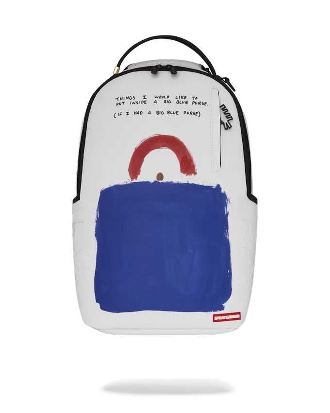 RUCSAC KEITH HARING CU ARTĂ PE FACEȚĂ ALBASTRĂ MARE