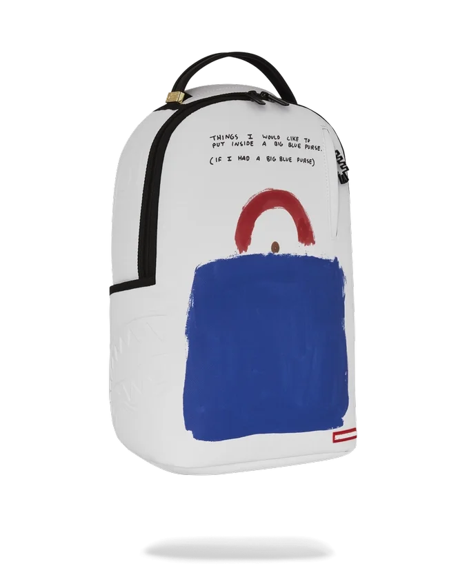 RUCSAC KEITH HARING CU ARTĂ PE FACEȚĂ ALBASTRĂ MARE