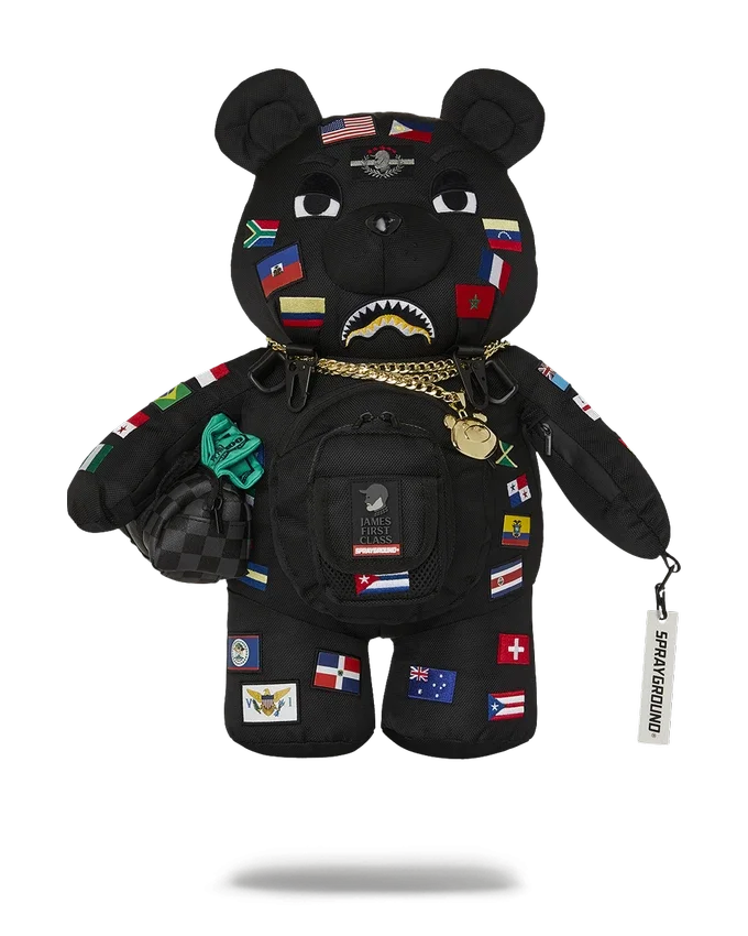 RUCSACUL MONEYBEAR CU STEAGURI INTERNAȚIONALE JAMES FIRST CLASS