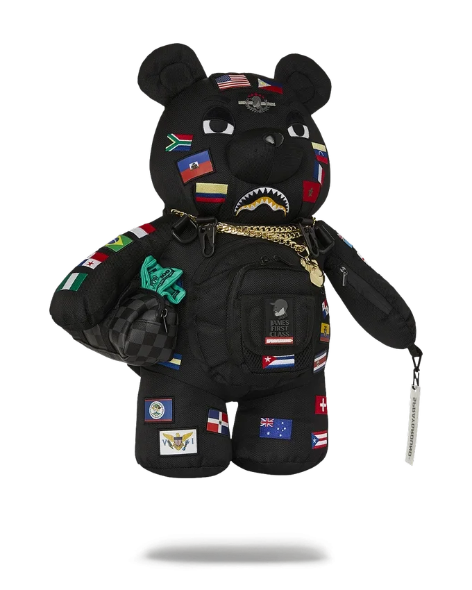 RUCSACUL MONEYBEAR CU STEAGURI INTERNAȚIONALE JAMES FIRST CLASS