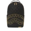 RUCSACUL NOIR QUILT CU LANȚ AURIU ȘI MOTIV DE SHARK (DLXV)