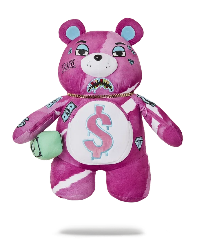RUCSACULI PINK PUNK MONEYBEAR TEDDYBEAR