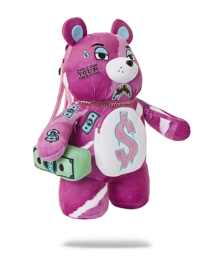 RUCSACULI PINK PUNK MONEYBEAR TEDDYBEAR