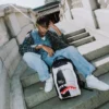 RUCSACURI „BAG ON BAG OPTICAL ILLUSION SHARKS IN PARIS”