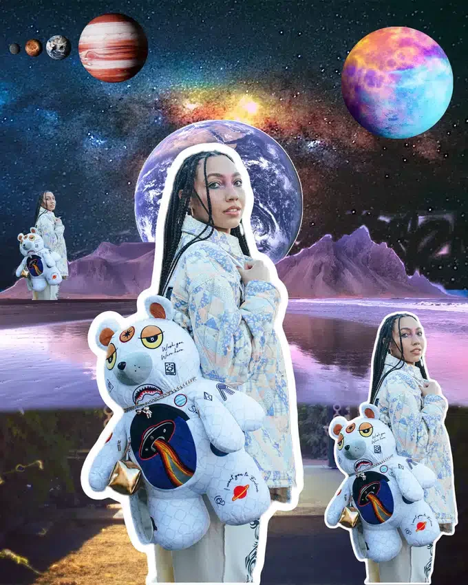RUCSAK UFO SPACED OUT MONEYBEAR TEDDYBEAR Rucsacuri