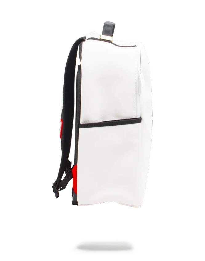 RUCSAKUL ALB SPRAYGROUND DIY (PIELE VEGANĂ ȘI CĂPTUȘEALĂ INTERIOARĂ PENTRU BANI) ȘI MARKERE INCLUSE