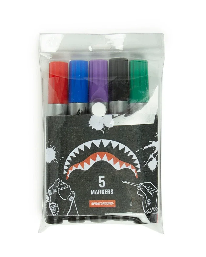 RUCSAKUL ALB SPRAYGROUND DIY (PIELE VEGANĂ ȘI CĂPTUȘEALĂ INTERIOARĂ PENTRU BANI) ȘI MARKERE INCLUSE