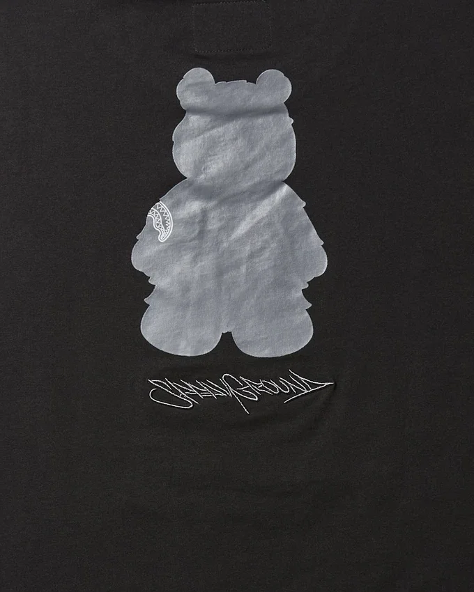 TRICOU CU MÂNECI SCURTE ȘI IMAGINE „MONEY BEAR” (NEGRU)