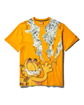 TRICOU GARFIELD CU IMPRIMARE „CAT STRATCH” (PORTOCALIU)