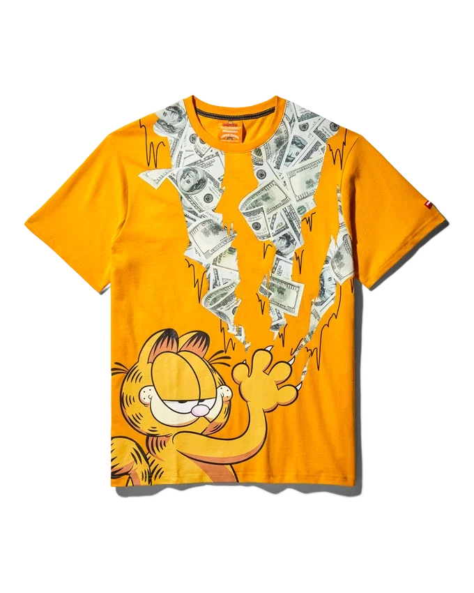 TRICOU GARFIELD CU IMPRIMARE „CAT STRATCH” (PORTOCALIU)